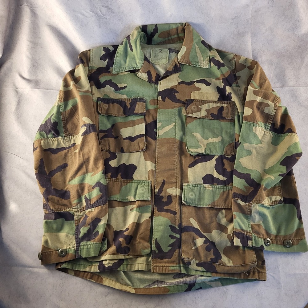 US Military Woodland Camo Jacket Shirt Small Regular